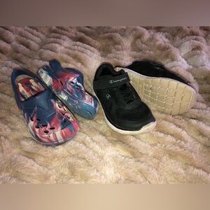 Boys size 8 rubber shoes and champion sneakers